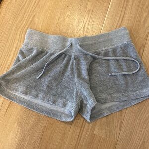 Grey terry cloth hard tail shorts